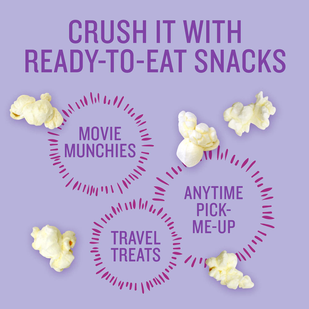 Road-trip snack ready in seconds with Angie's Sweet & Salty popcorn aroma.