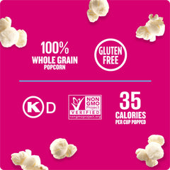 BOOMCHICKAPOP Sea Salt microwave popcorn in a microwave-ready tray for quick warmth