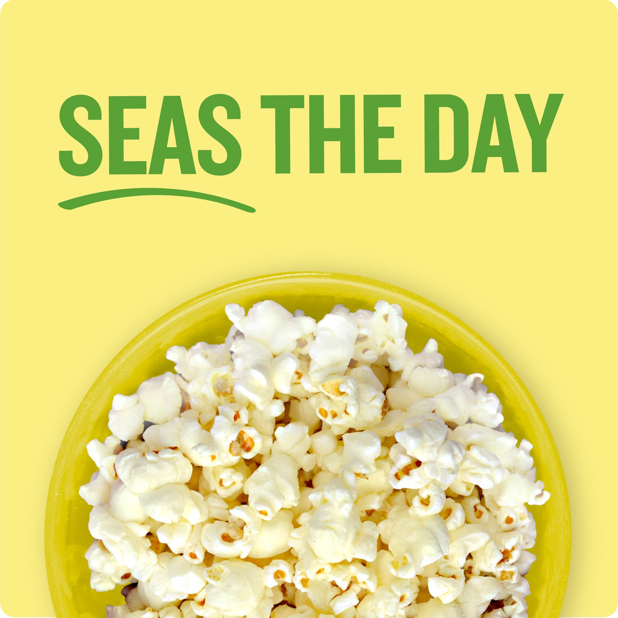BOOMCHICKAPOP Sea Salt Popcorn gluten-free label on packaging.