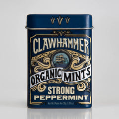 BoomQQ Clawhammer Mints tin front view for on-the-go freshness.