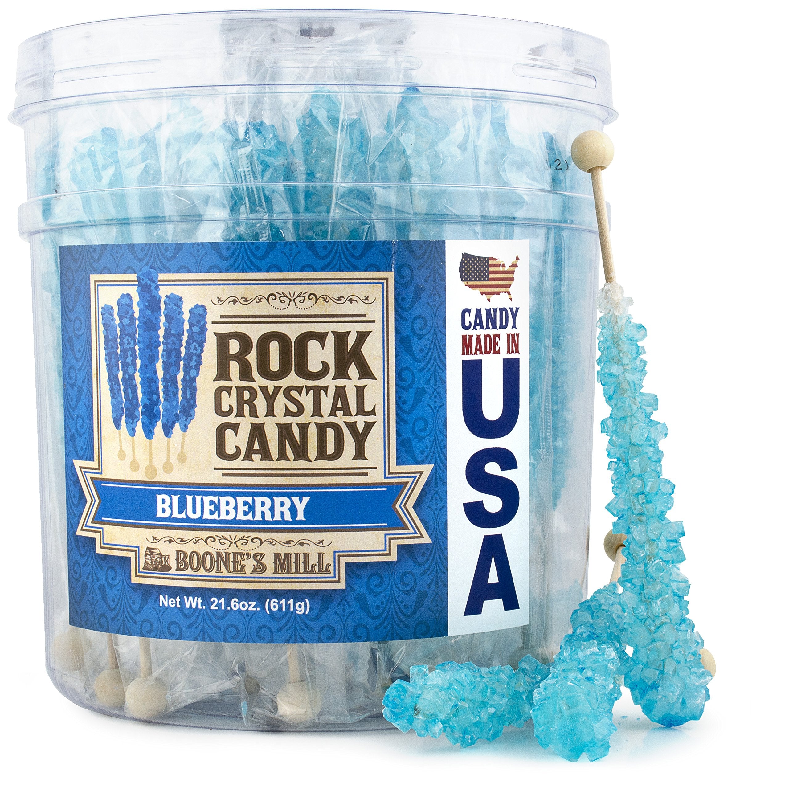 Boone's Mill Blueberry Rock Candy Stick features 36 sticks for colorful party displays.