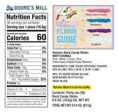 Boone's Mill Unicorn Rock Candy Pink Cotton Candy stick - colorful centerpiece accent