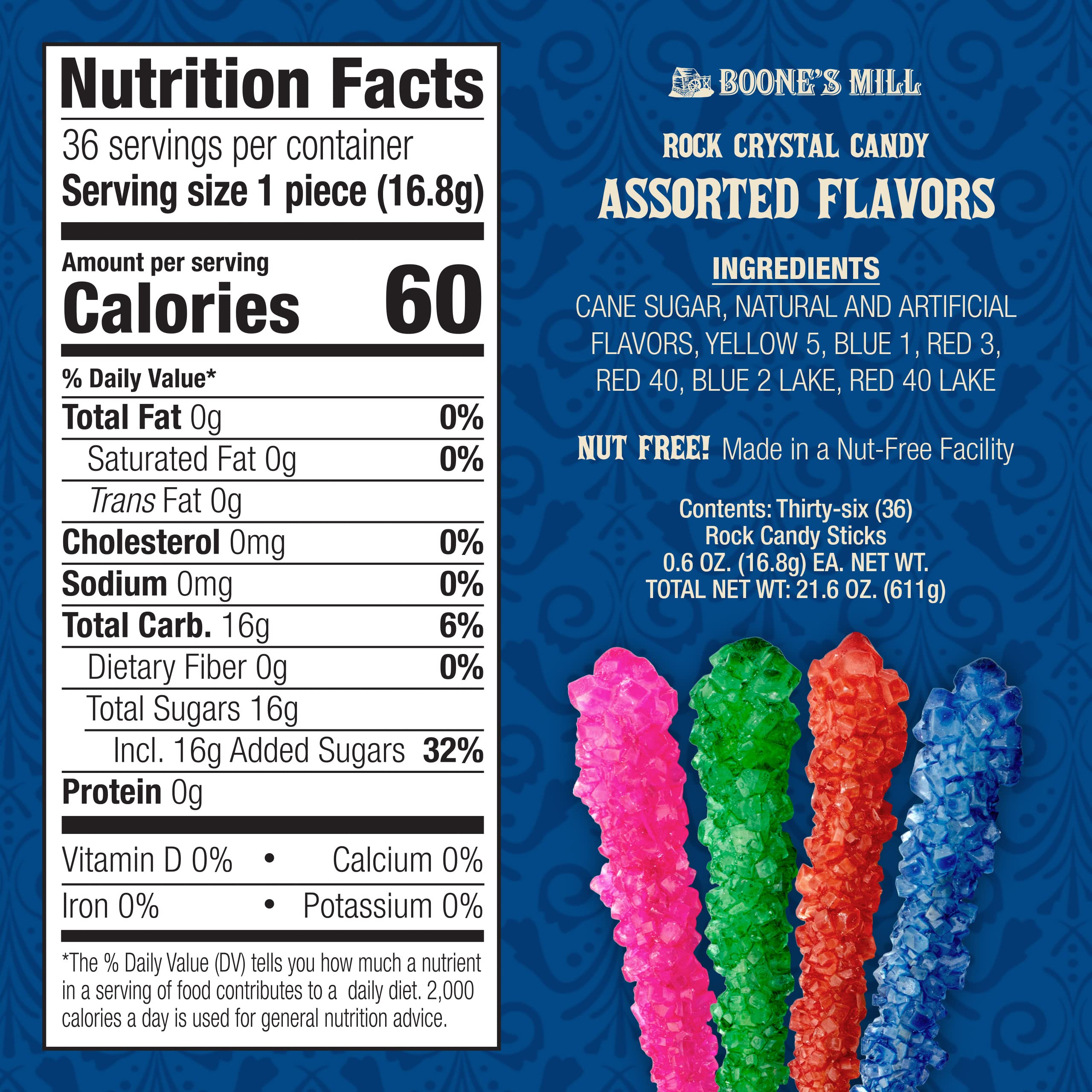 Boone's Mill XL rock crystal candy stick red cherry for colorful desserts