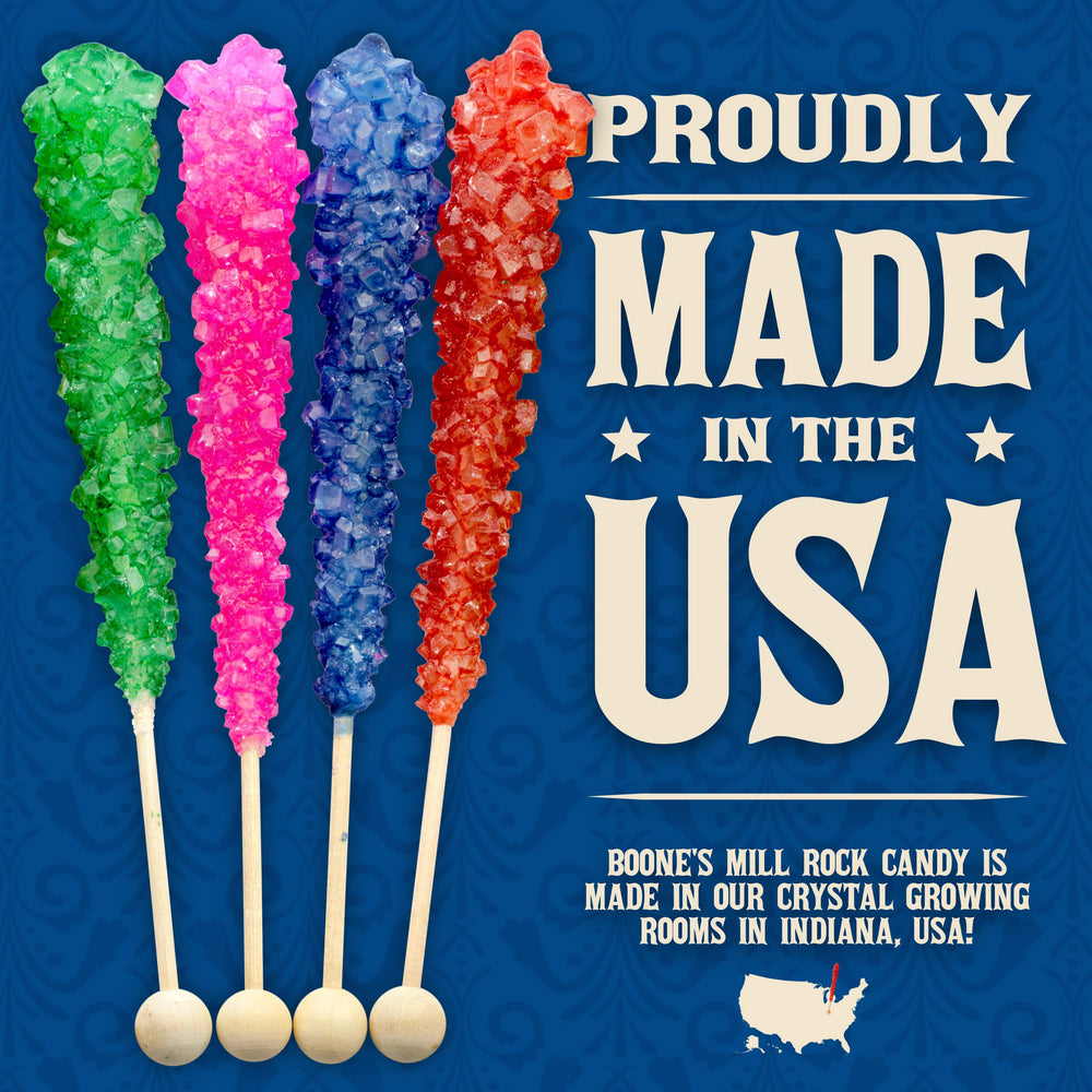 Boone's Mill XL rock crystal candy sticks used as wedding and party decor