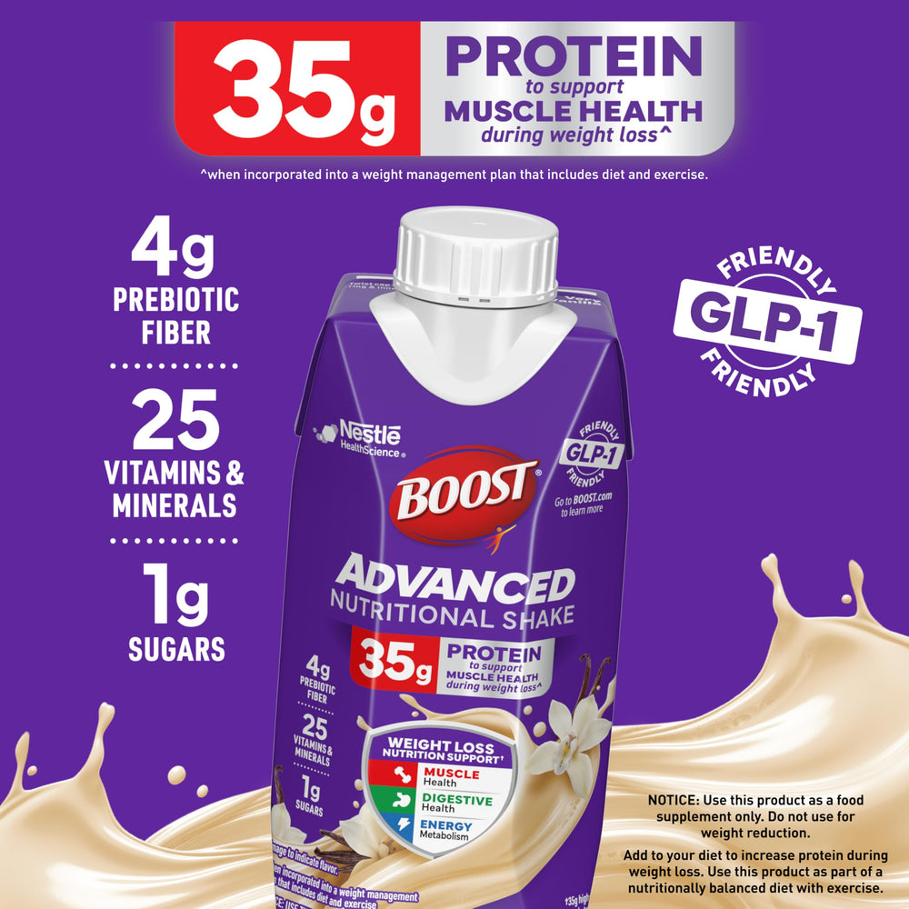 BOOST shake with 4 g prebiotic fiber supporting digestive health