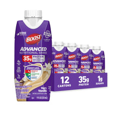 BOOST Advanced Nutritional Protein Shake ready to drink carton in Very Vanilla for on the go protein