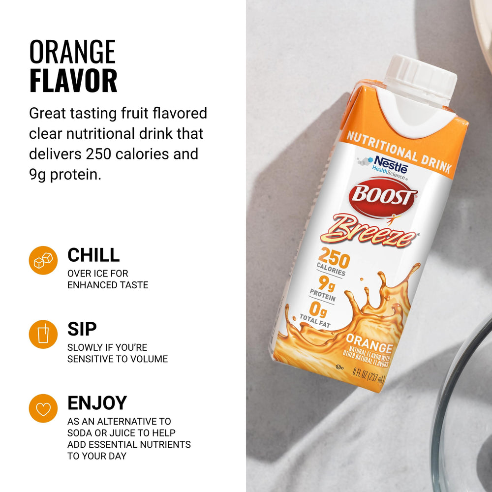 BOOST Breeze bottle on a kitchen counter ready to chill.