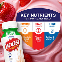 BOOST Creamy Strawberry flavor cup close-up highlighting creamy texture and taste.