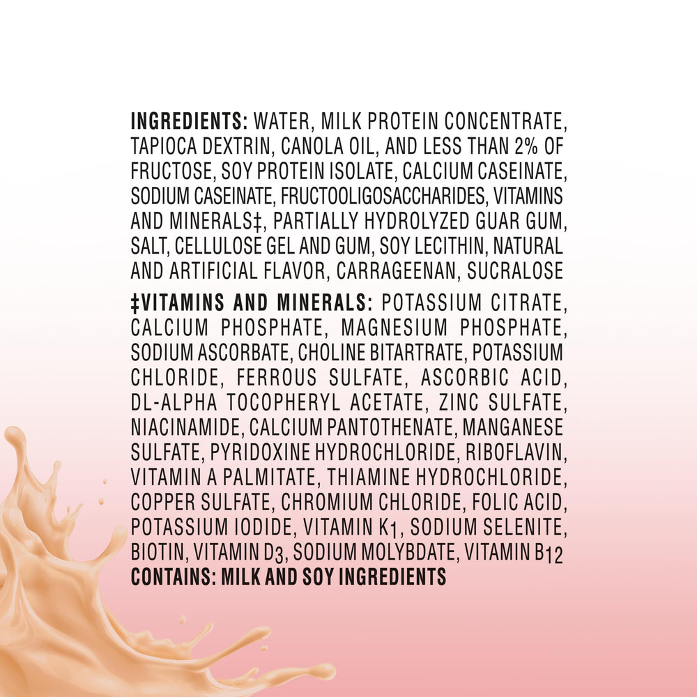 BOOST Glucose Control nutrition panel shows vitamins and minerals included