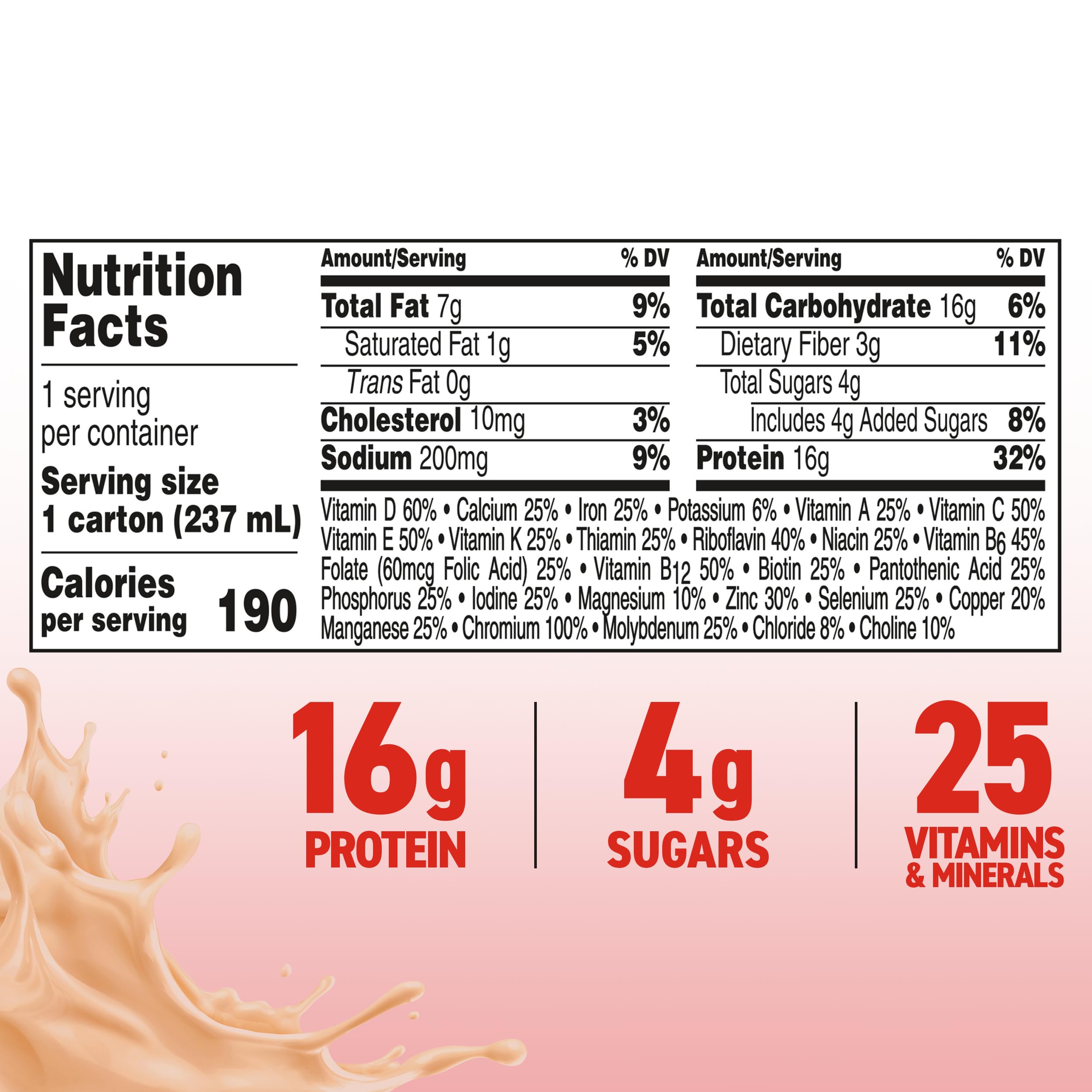 BOOST Glucose Control strawberry close-up emphasizes flavor and protein content
