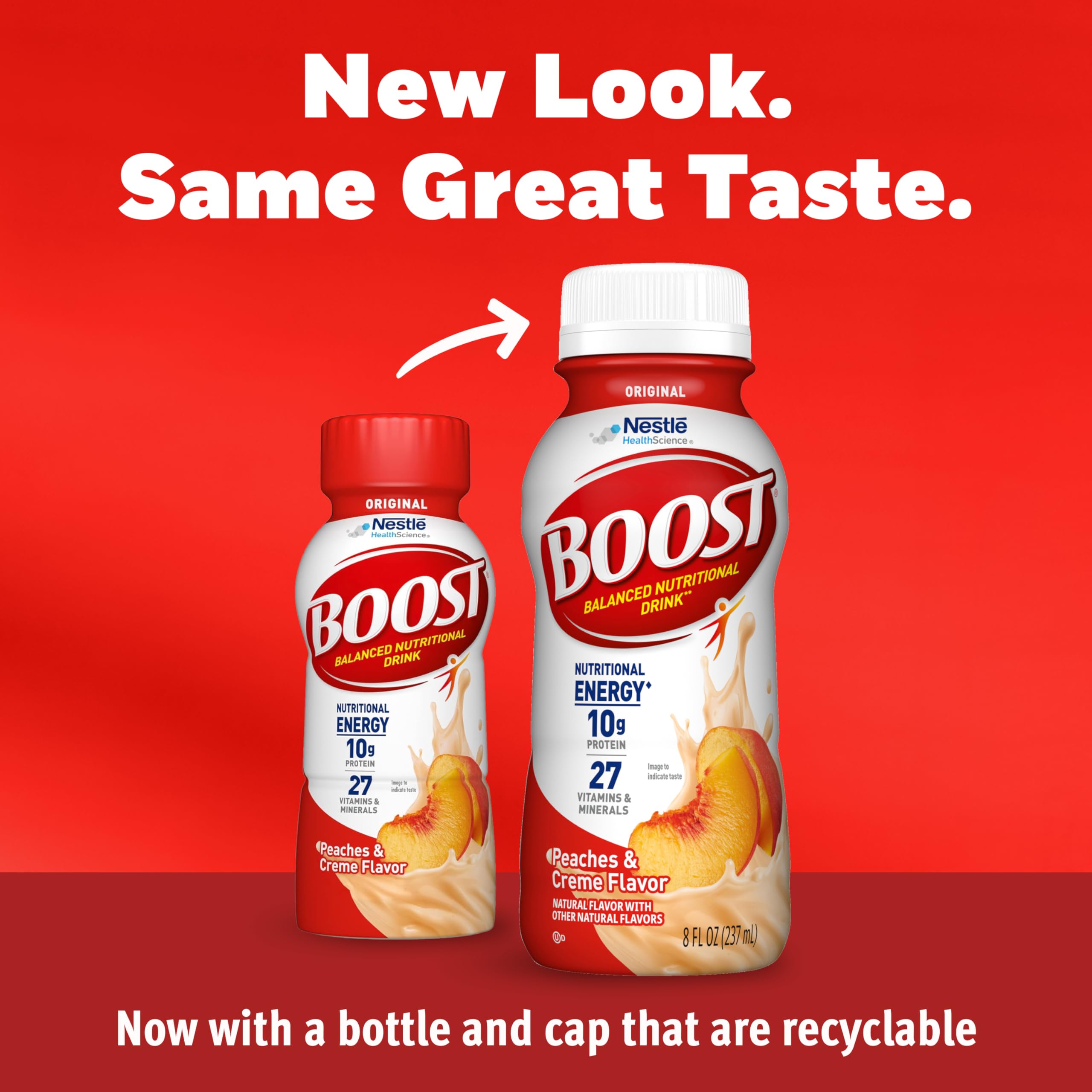 BOOST Original nutrition panel highlights 240 calories and 10 g protein.