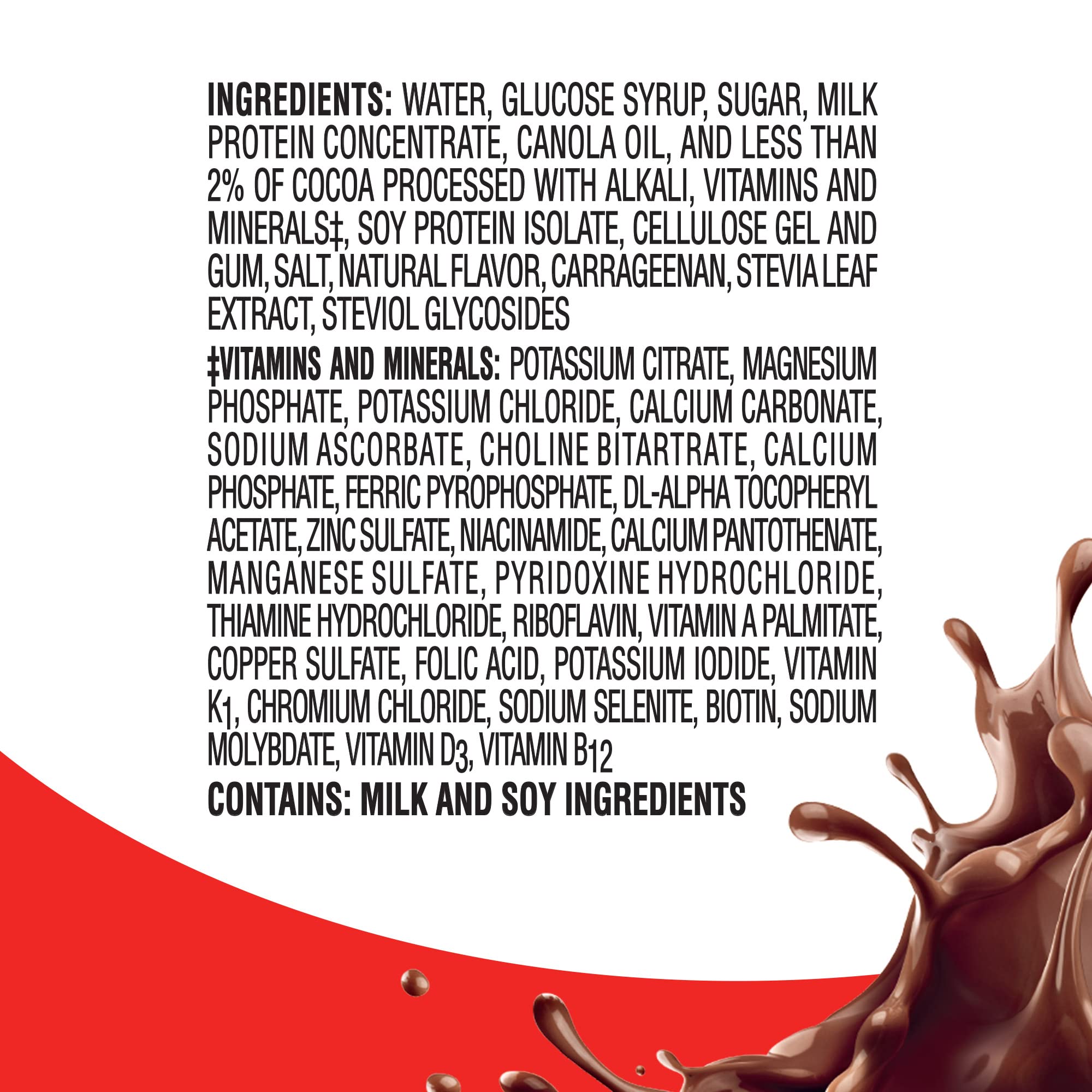 BOOST Original Rich Chocolate bottle back view showing packaging details