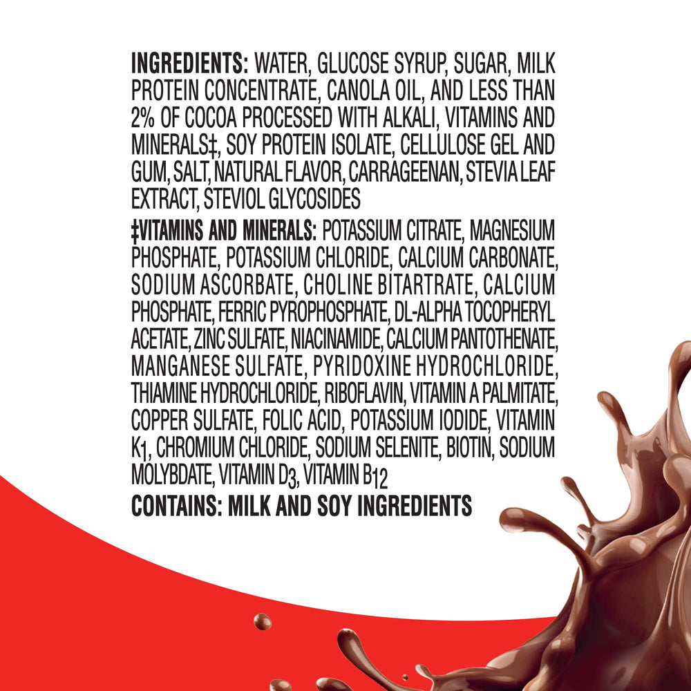 BOOST Original Rich Chocolate bottle back view showing packaging details
