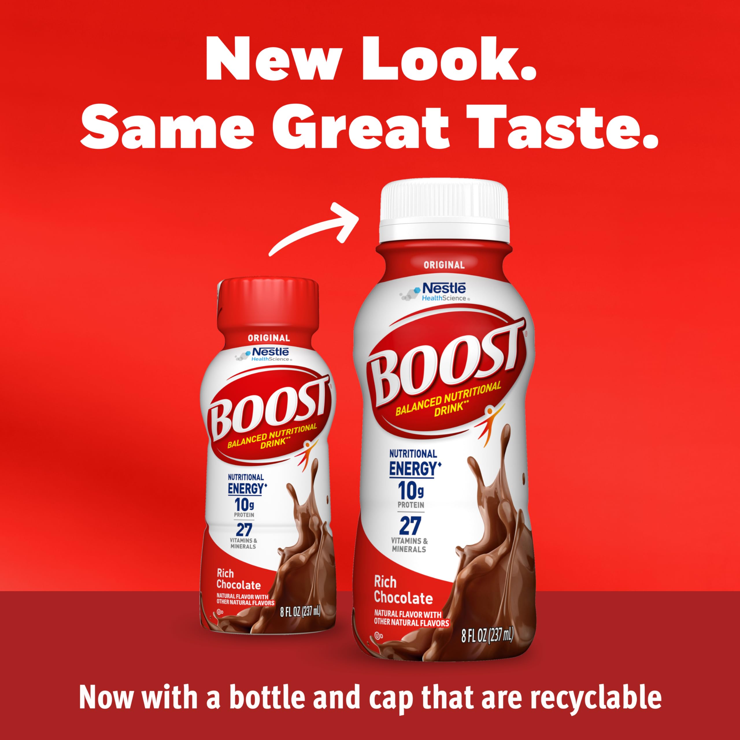 BOOST Original Rich Chocolate pack of 24 bottles for daily convenience