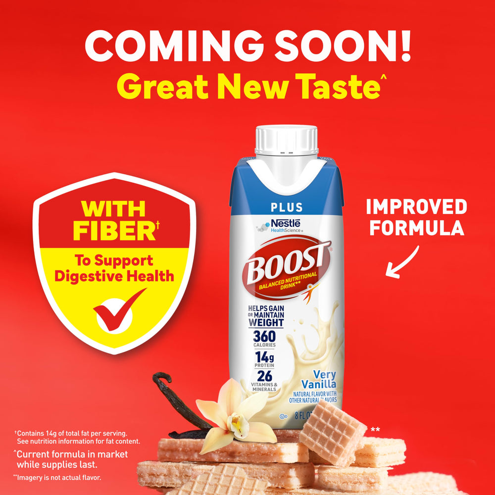 BOOST Plus 24-carton packaging highlights convenient daily nutrition