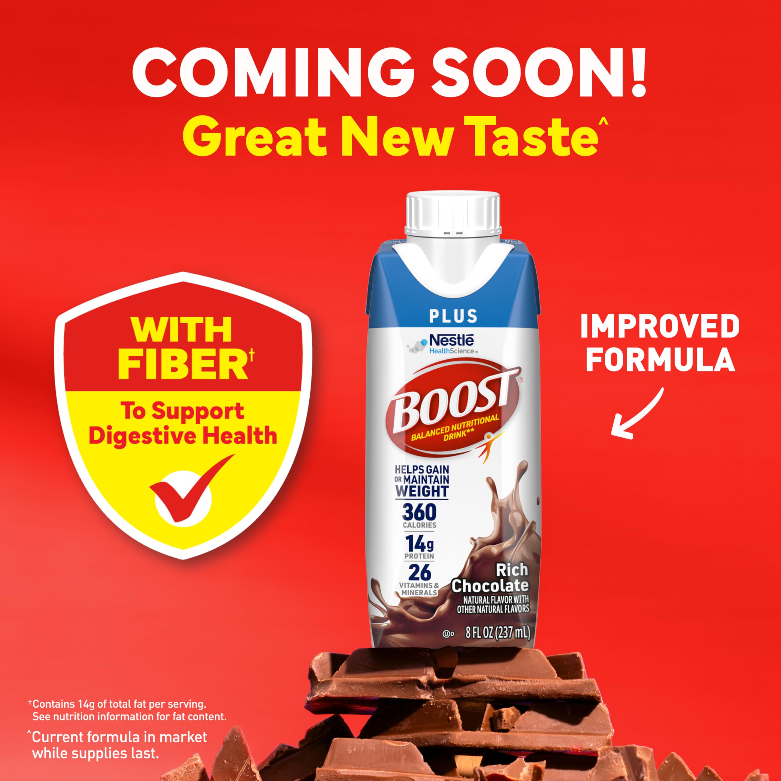 BOOST Plus 360 calories per serving signals energy for active days.