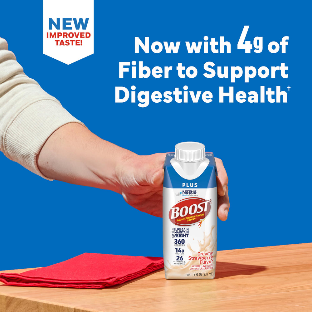 BOOST Plus gluten-free formulation with no artificial colors or flavors appeals to health-conscious shoppers.