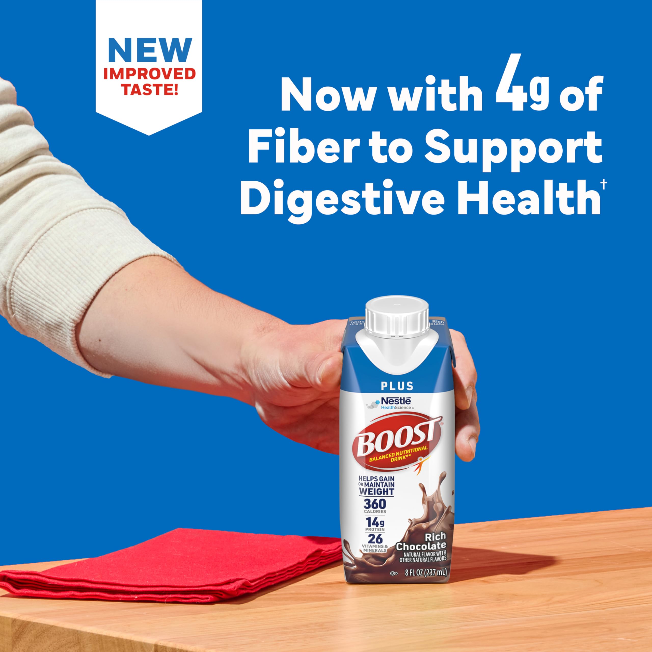 BOOST Plus recyclable Tetra Pak packaging supports eco-conscious choices.