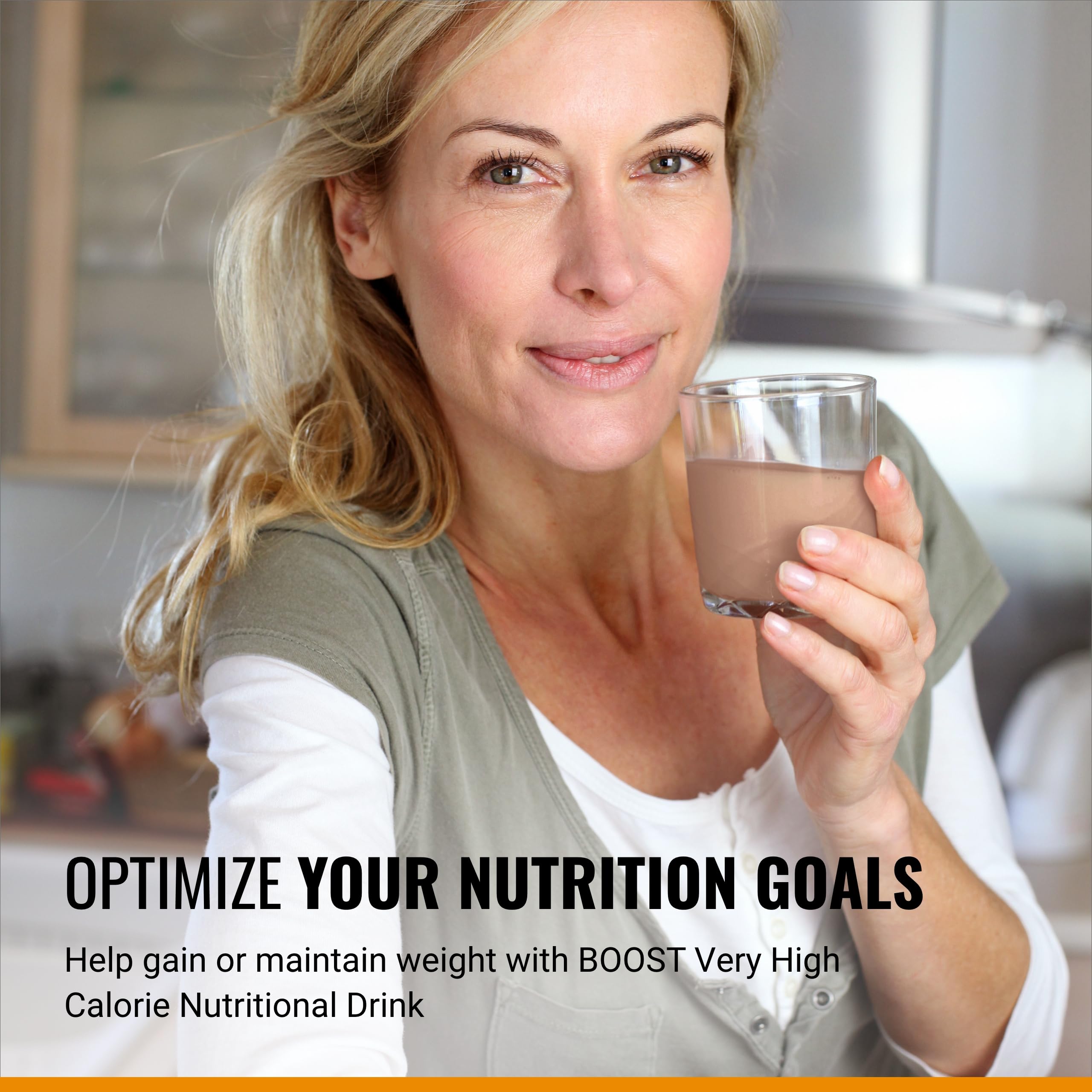 Boost Very High Calorie Chocolate nutrition label shows 530 calories and 22 g protein.