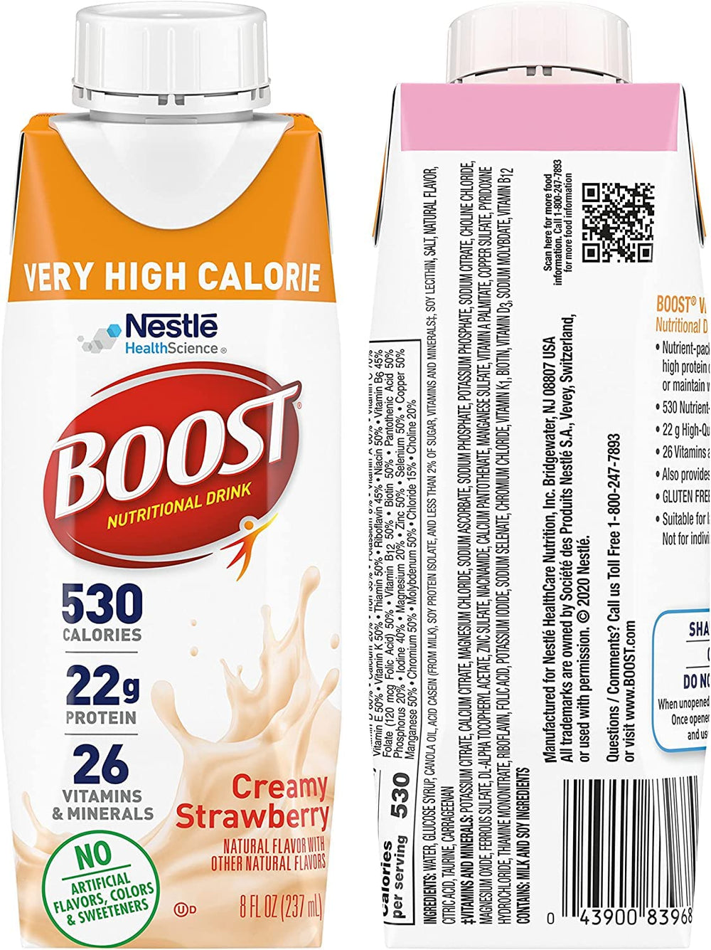 BOOST vanilla pour emphasizes quick, calorie dense nutrition on the go