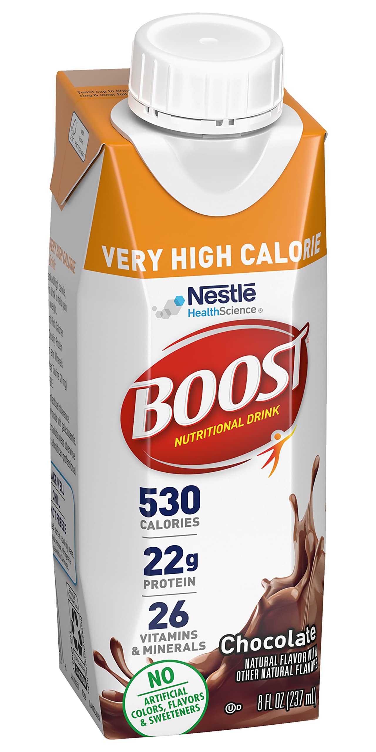 Boost VHC bottle on kitchen counter emphasizes quick energy support during busy days.