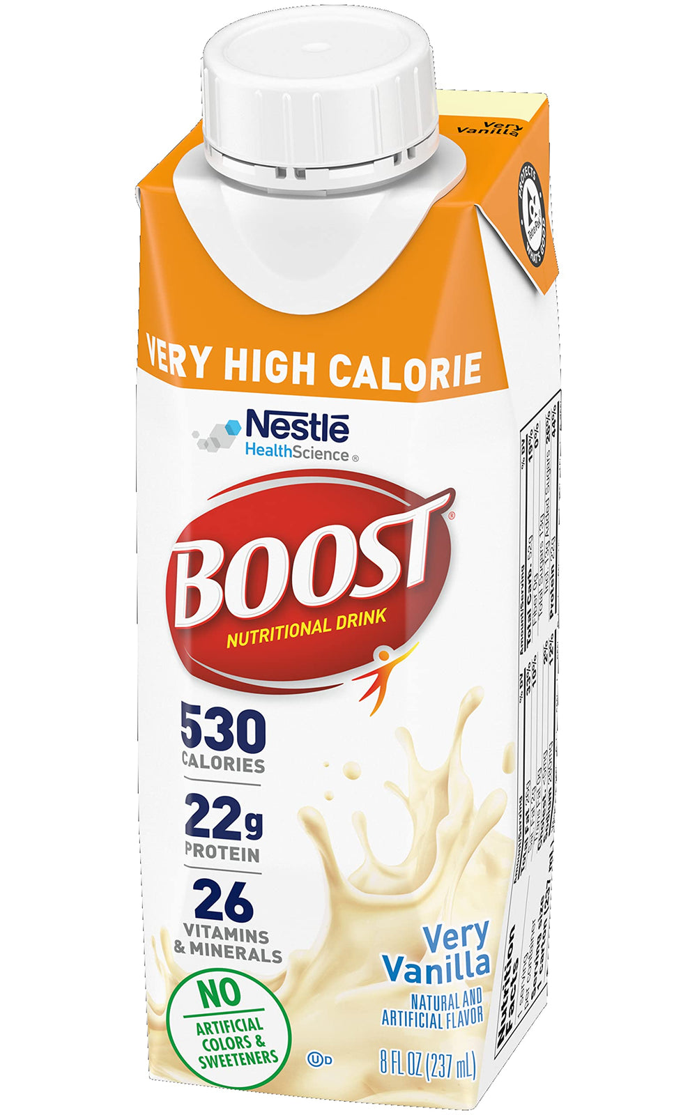 BOOST VHC chilled serve with ice suggesting lighter texture.