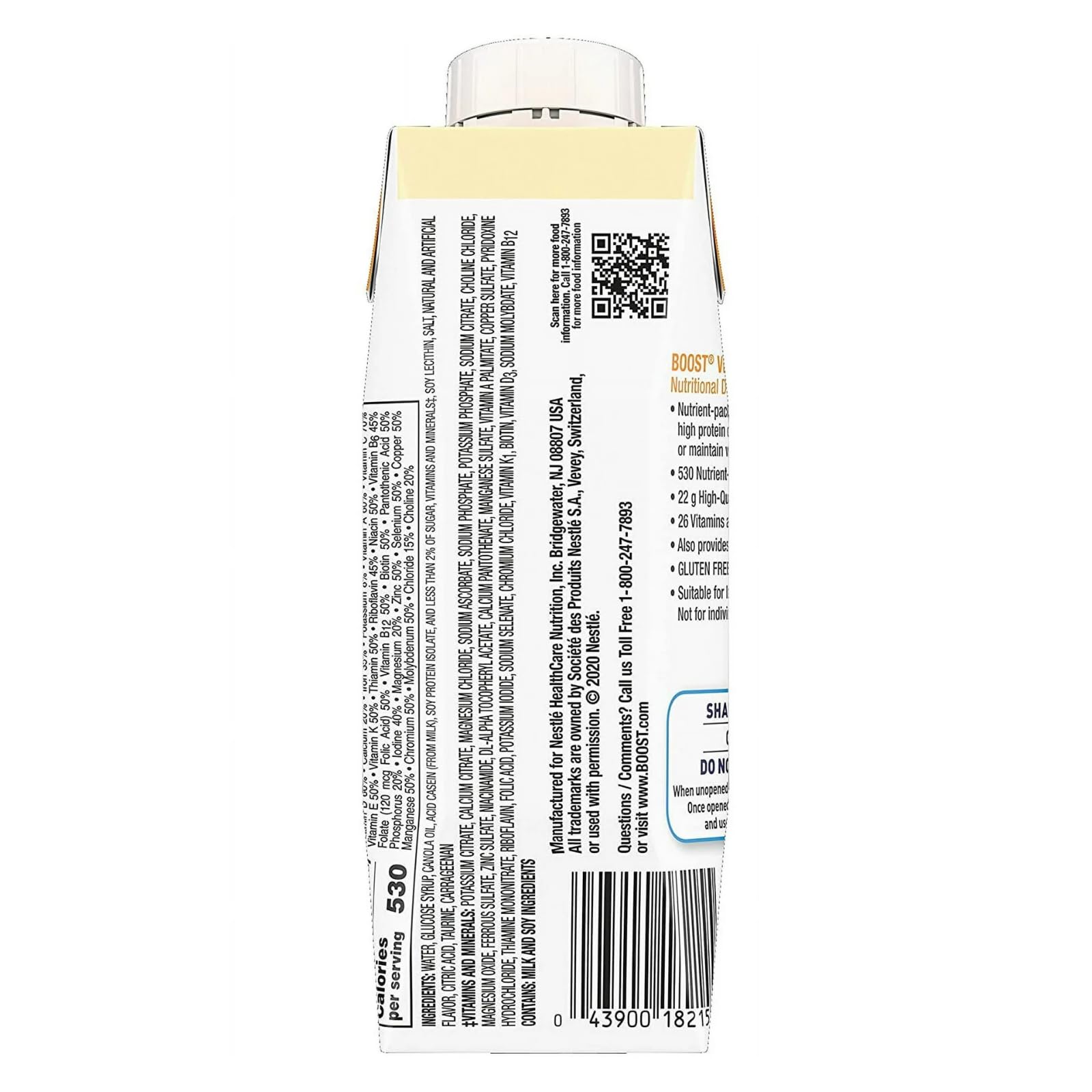 BOOST VHC vanilla creamy mouthfeel suggesting dessert-like satisfaction