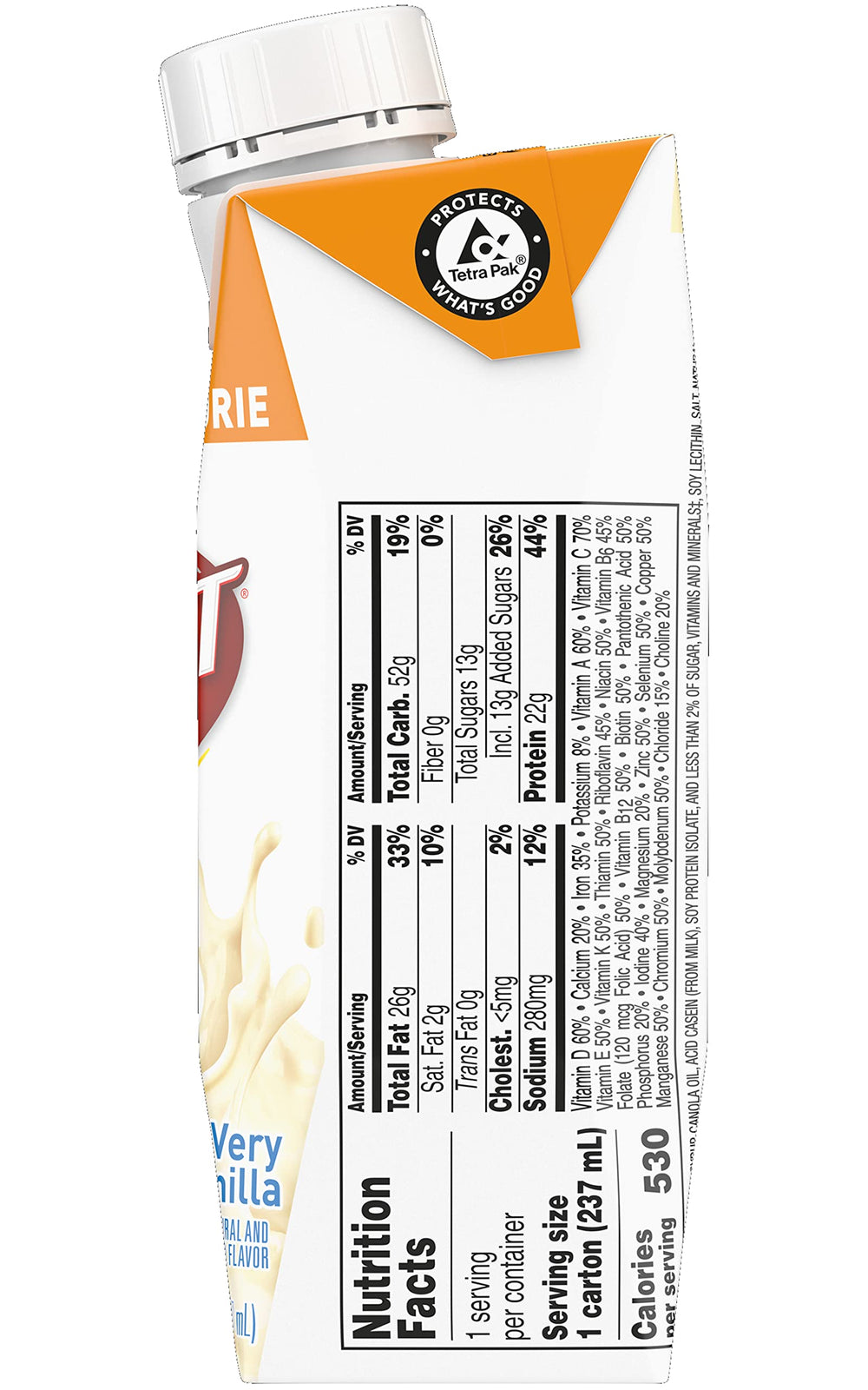 BOOST VHC ingredient list close-up shows no artificial colors.