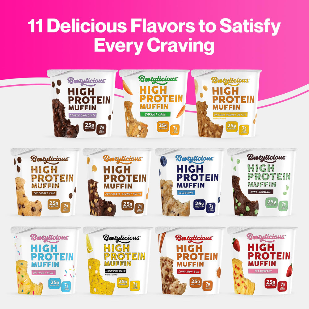 Bootylicious 180-calorie muffin with low net carbs for a lighter treat.