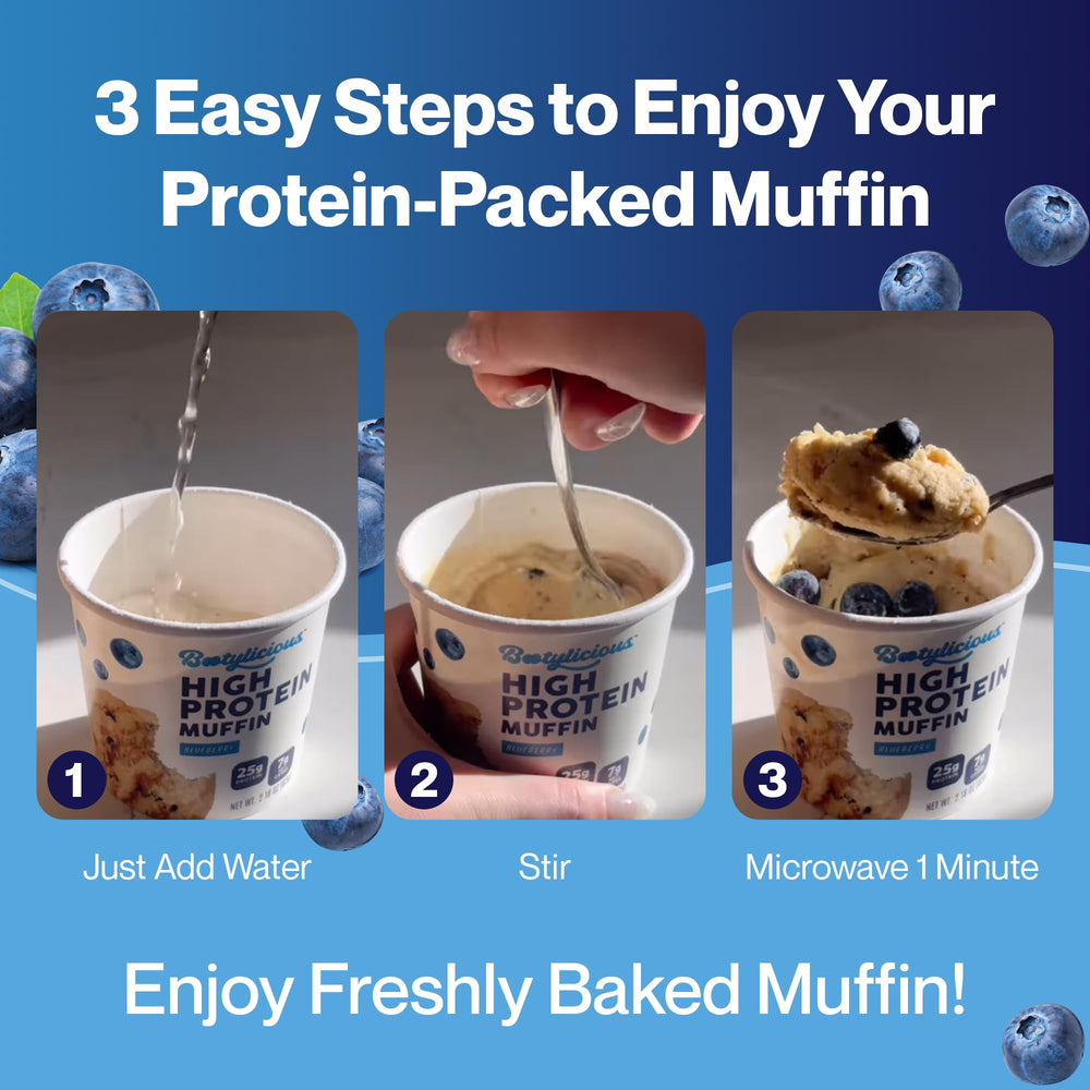 Bootylicious Blueberry Muffin microwave step for quick, fresh treats