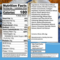 Bootylicious Blueberry Muffin nutrition panel highlights 25g protein per muffin