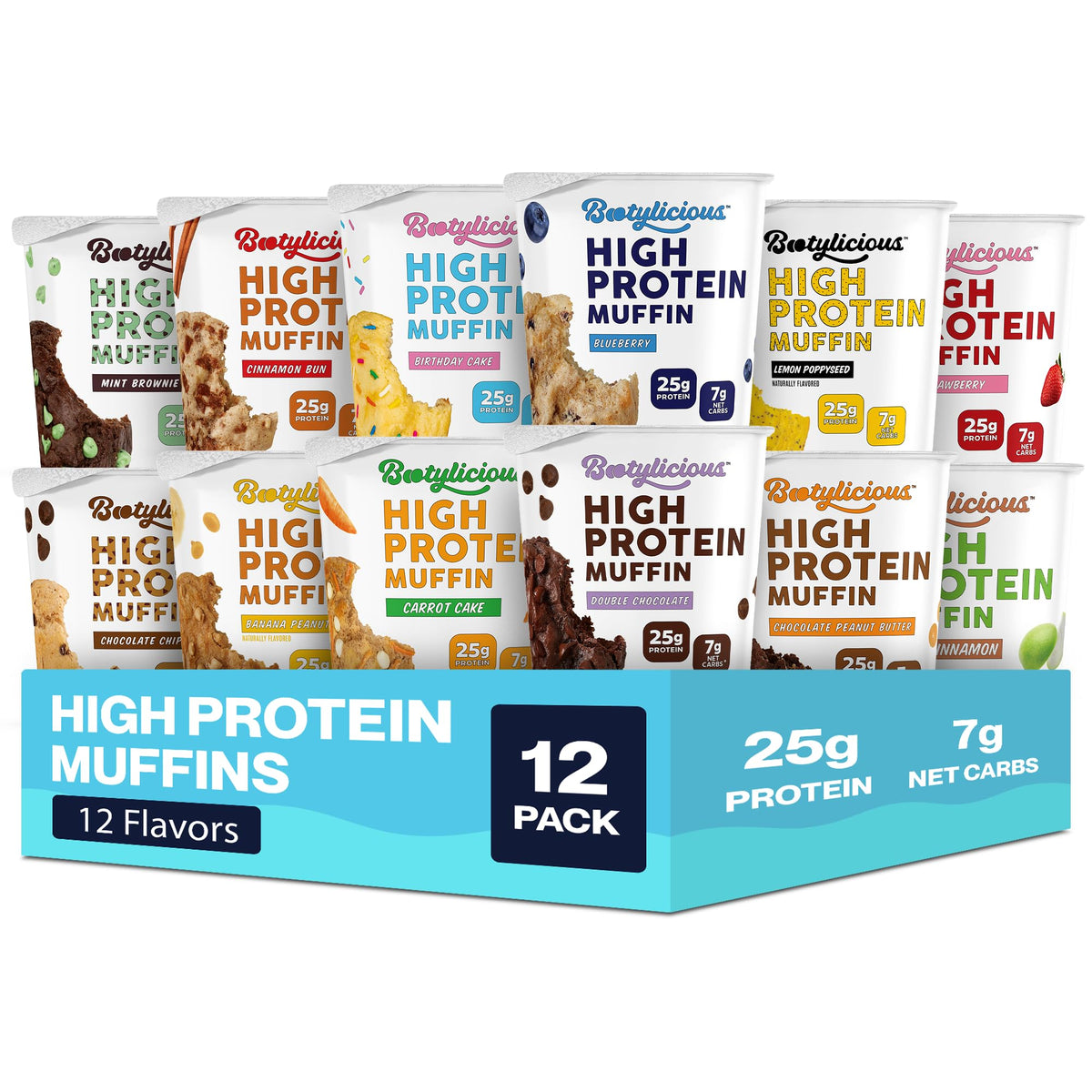 Bootylicious Double Chocolate muffin: high-protein snack for breakfast or post-workout.
