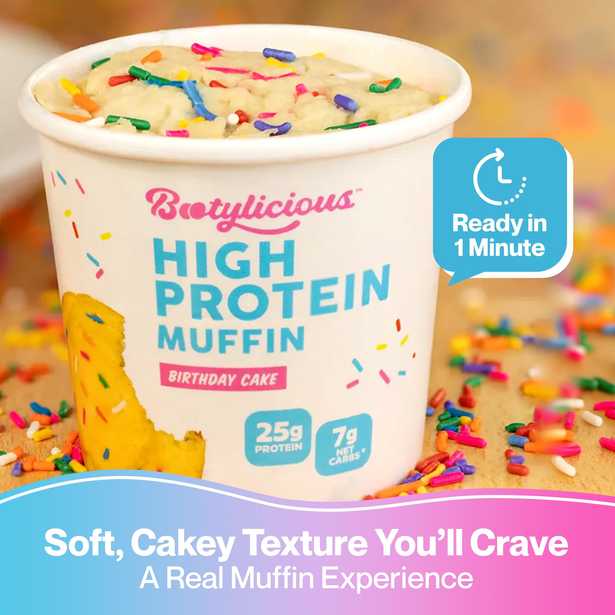Bootylicious micellar casein boost improves texture and protein profile in muffins.