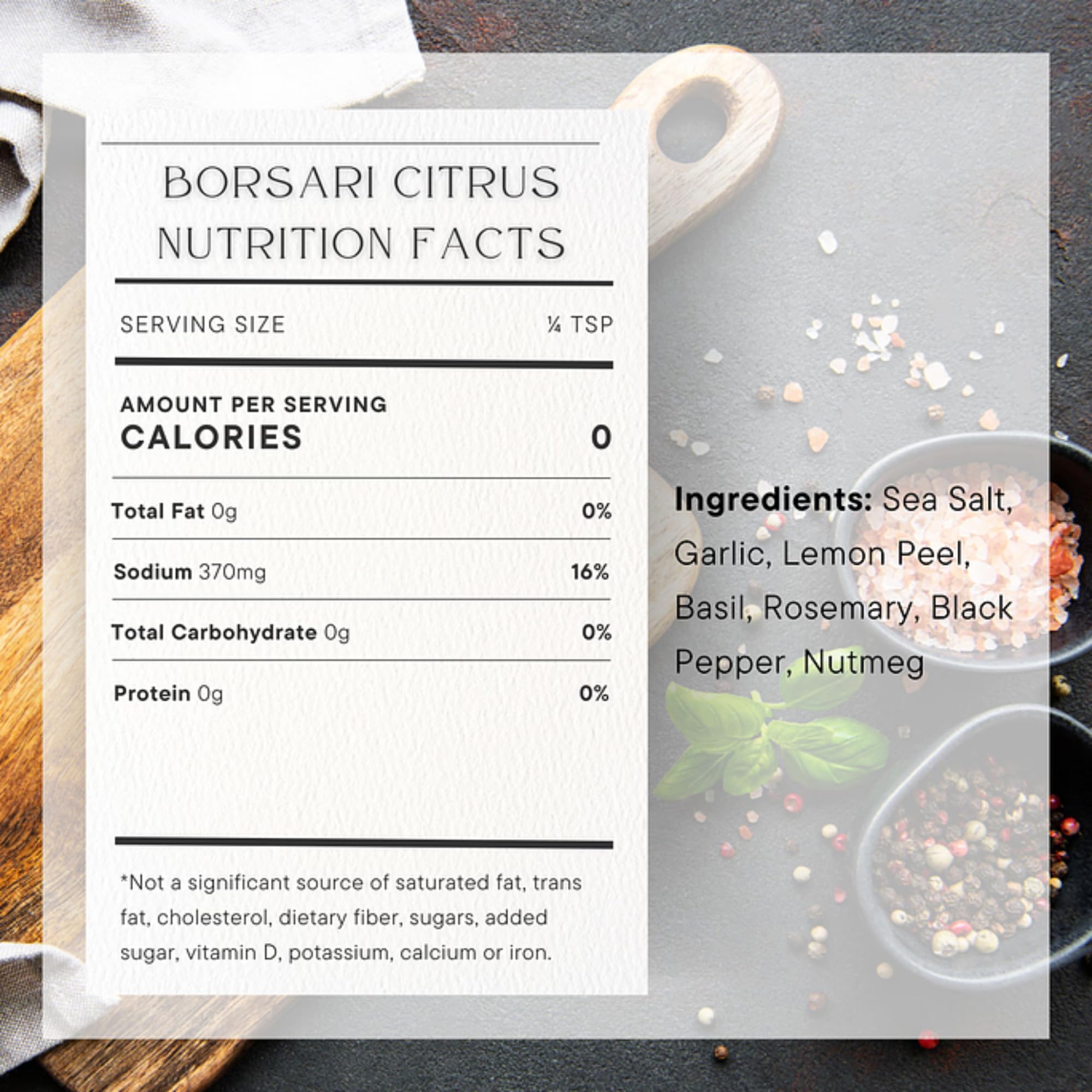 Borsari Citrus Salt shaker top ready for quick, even citrus seasoning