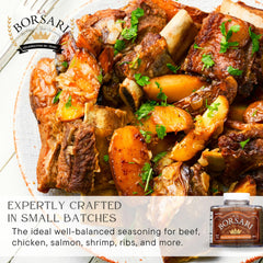 Borsari Coffee Rub texture closeup emphasizes coarse spices for even coating.
