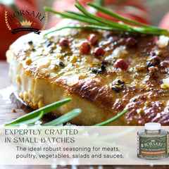 Borsari Tuscan Rosemary Sage closeup texture highlights fresh herb flakes.