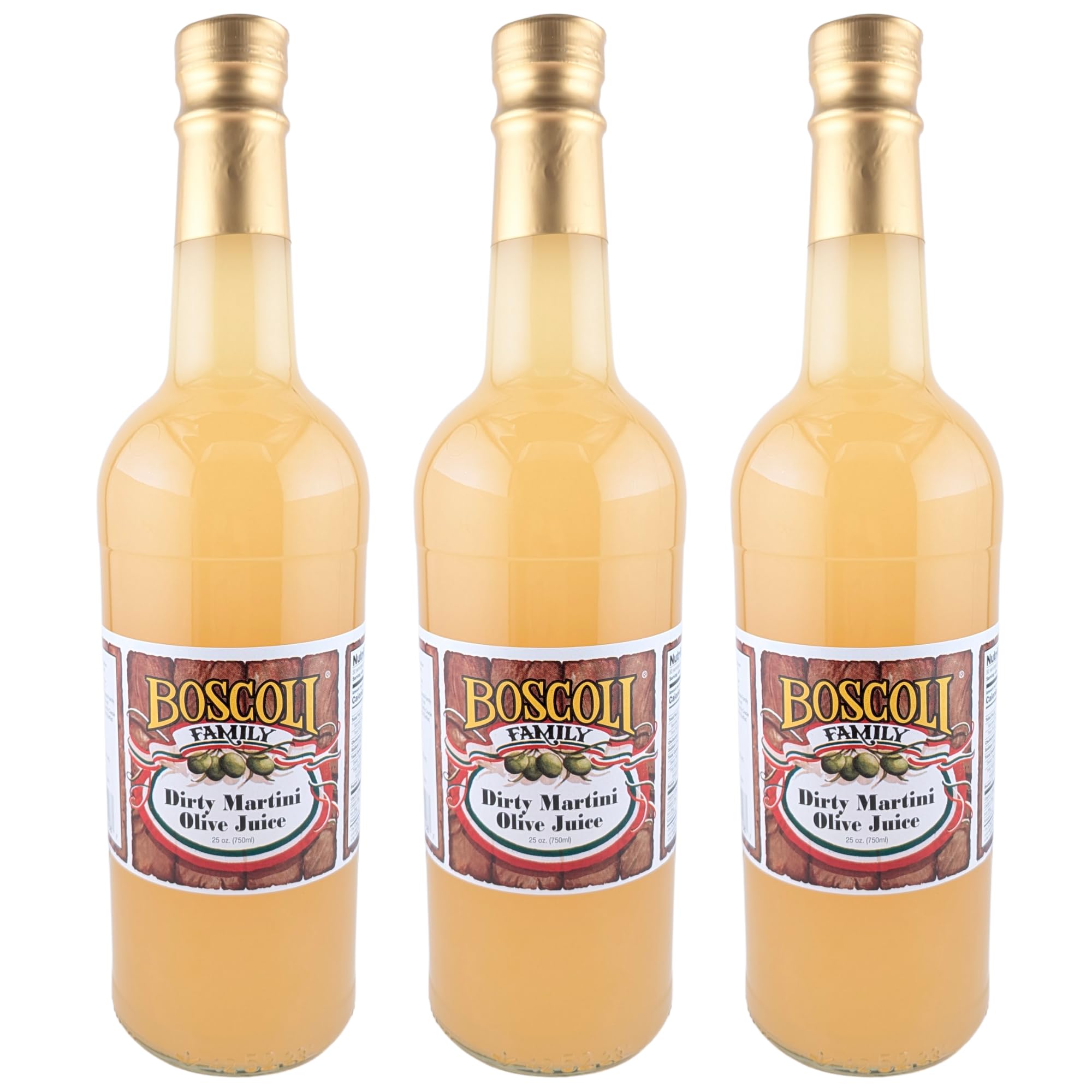 Boscoli Dirty Martini Olive Juice bottle for authentic martinis.