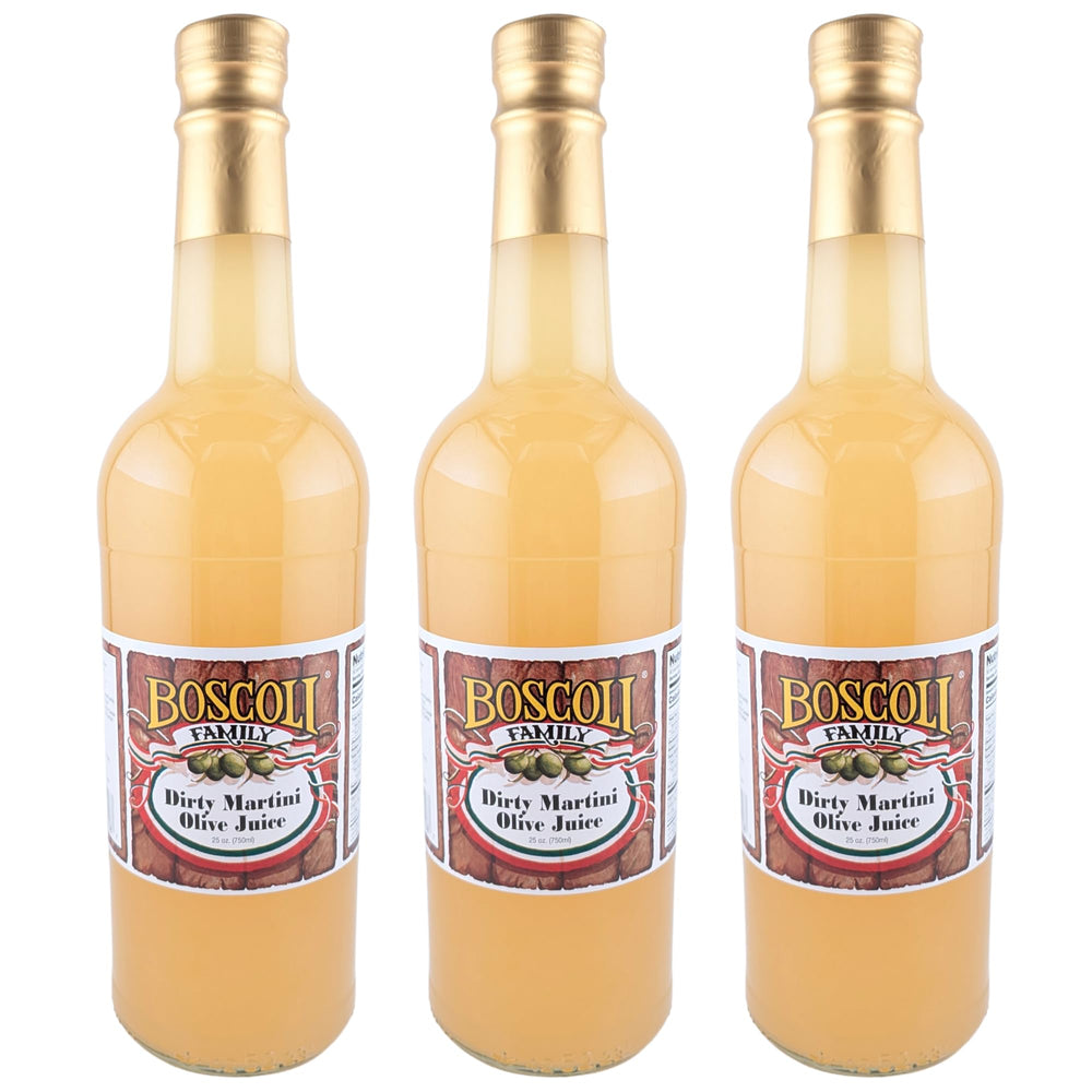 Boscoli Dirty Martini Olive Juice bottle for authentic martinis.