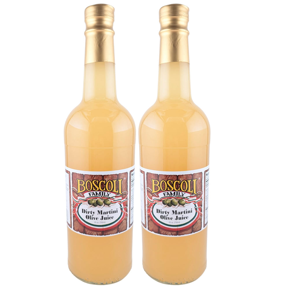 Boscoli Dirty Martini Olive Juice bottle for elevating craft cocktails with rich olive brine
