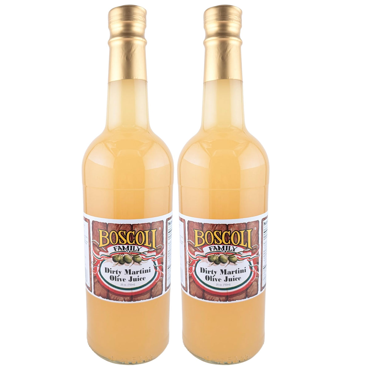 Boscoli Dirty Martini Olive Juice bottle for elevating craft cocktails with rich olive brine