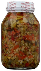 Boscoli Family olive salad topping—brightens bowls with rustic Italian flair