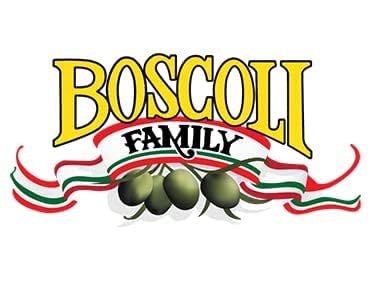 Boscoli olive juice bottle close-up emphasizing quality and flavor.