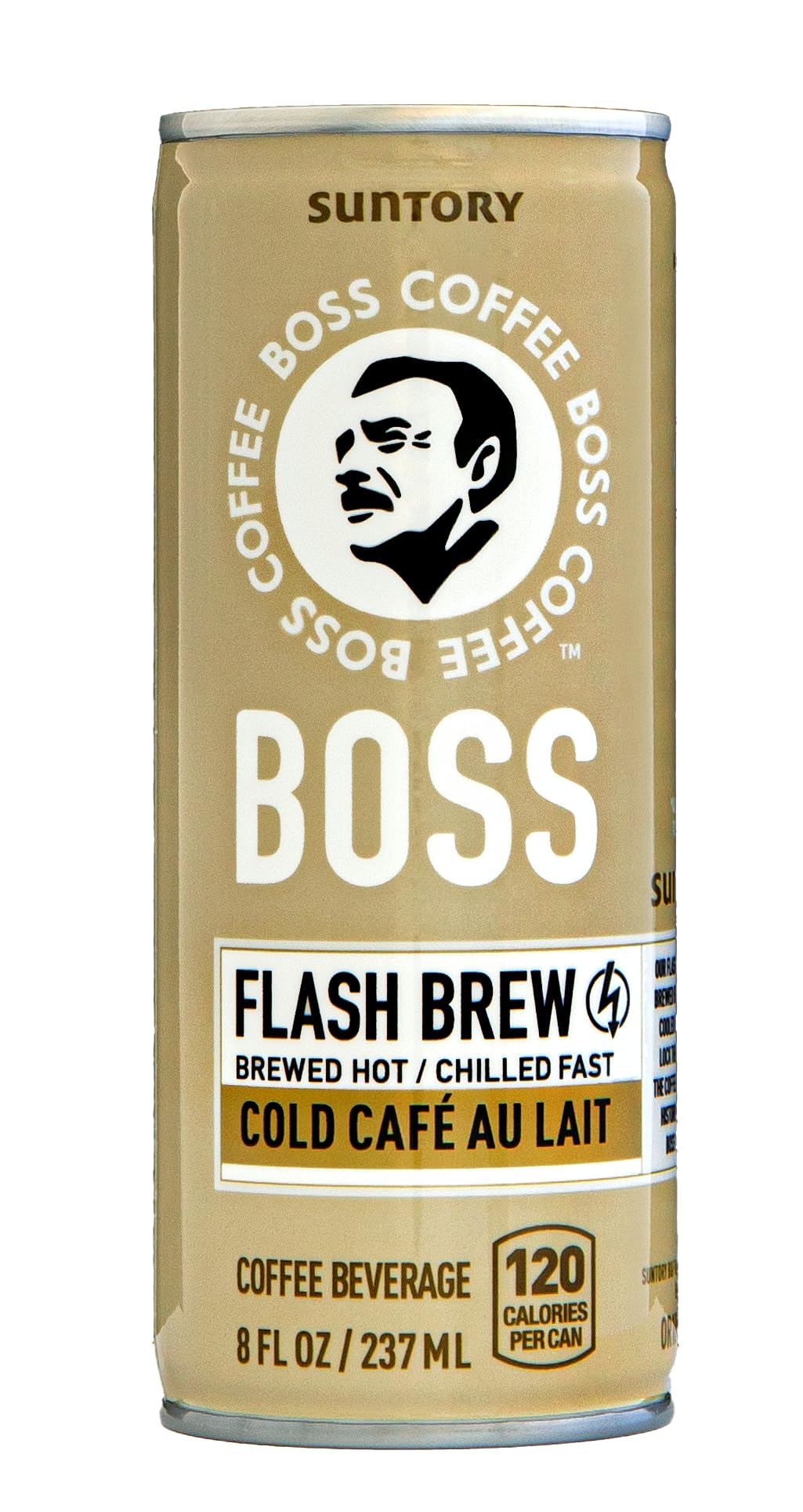 BOSS Coffee flash brew can, bold flavor ready for on-the-go enjoyment.
