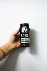 BOSS Coffee Flash Brew Original Black, convenient 8oz can for a quick pick-me-up.