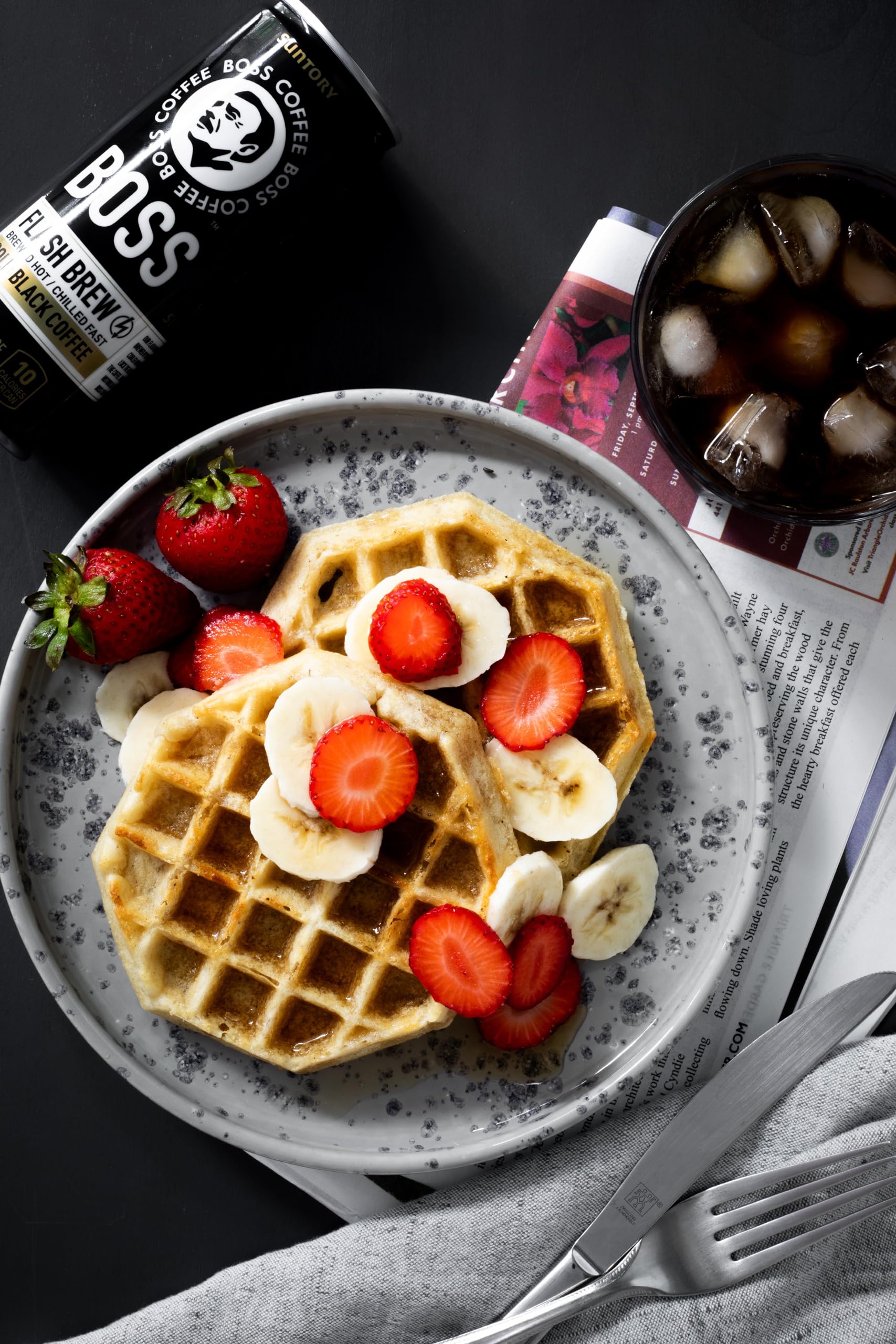 8oz BOSS Coffee can with zero sugar and vegan-friendly energy.