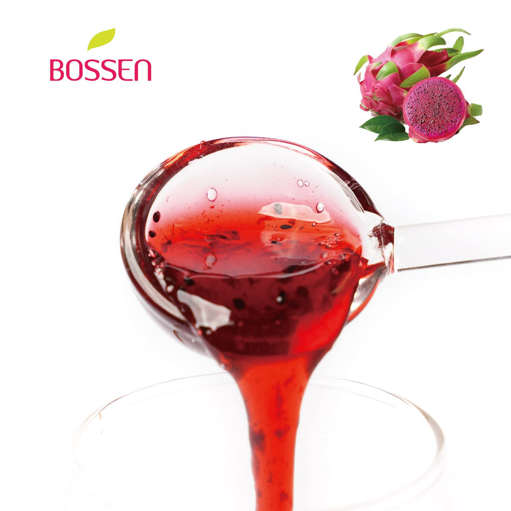 Bossen Dragon Fruit Syrup packaging closeup highlighting the 5.5 lb value