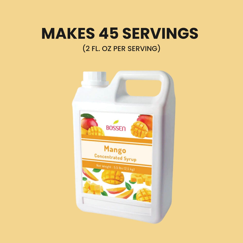 Glass of mango tea blending Bossen Mango Syrup for bold flavor.