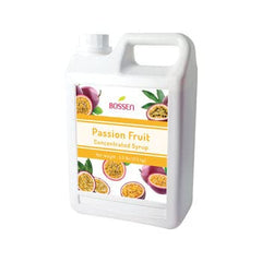 Bossen Passion Fruit Syrup bottle closeup highlights rich aroma for drinks