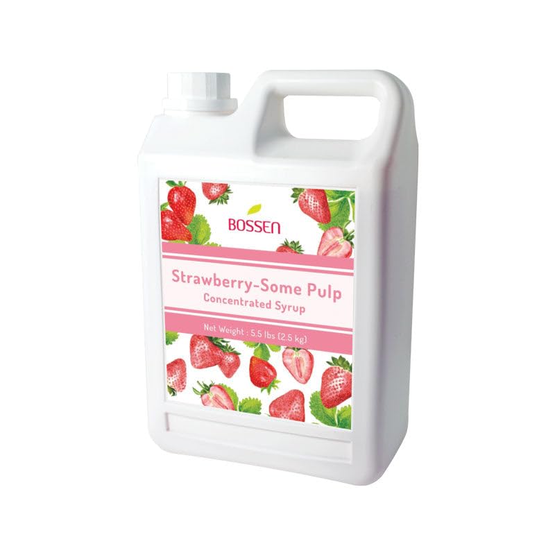 Bossen Strawberry Syrup bottle for versatile drinks and desserts