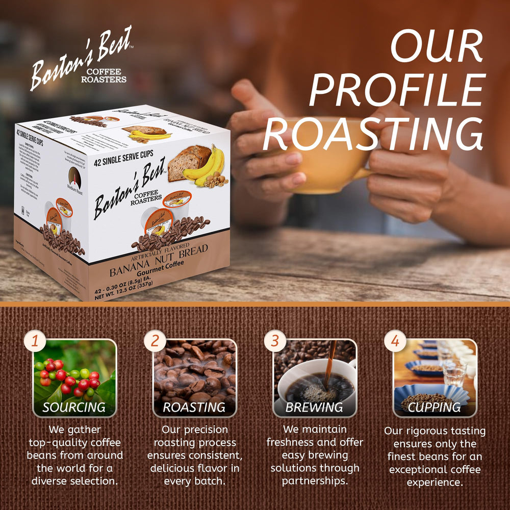 Bostons Best globally sourced beans offer a balanced, smooth cup